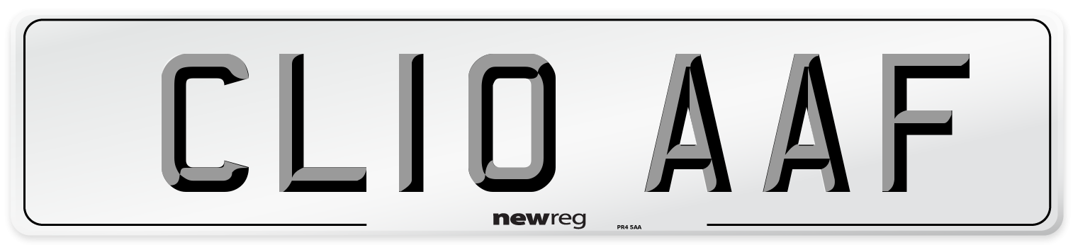 CL10 AAF Number Plate from New Reg